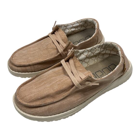 Hey Dude Wendy Sparkling Rose Gold Slip On Loafer Shoes Size 7 - Picture 3 of 6